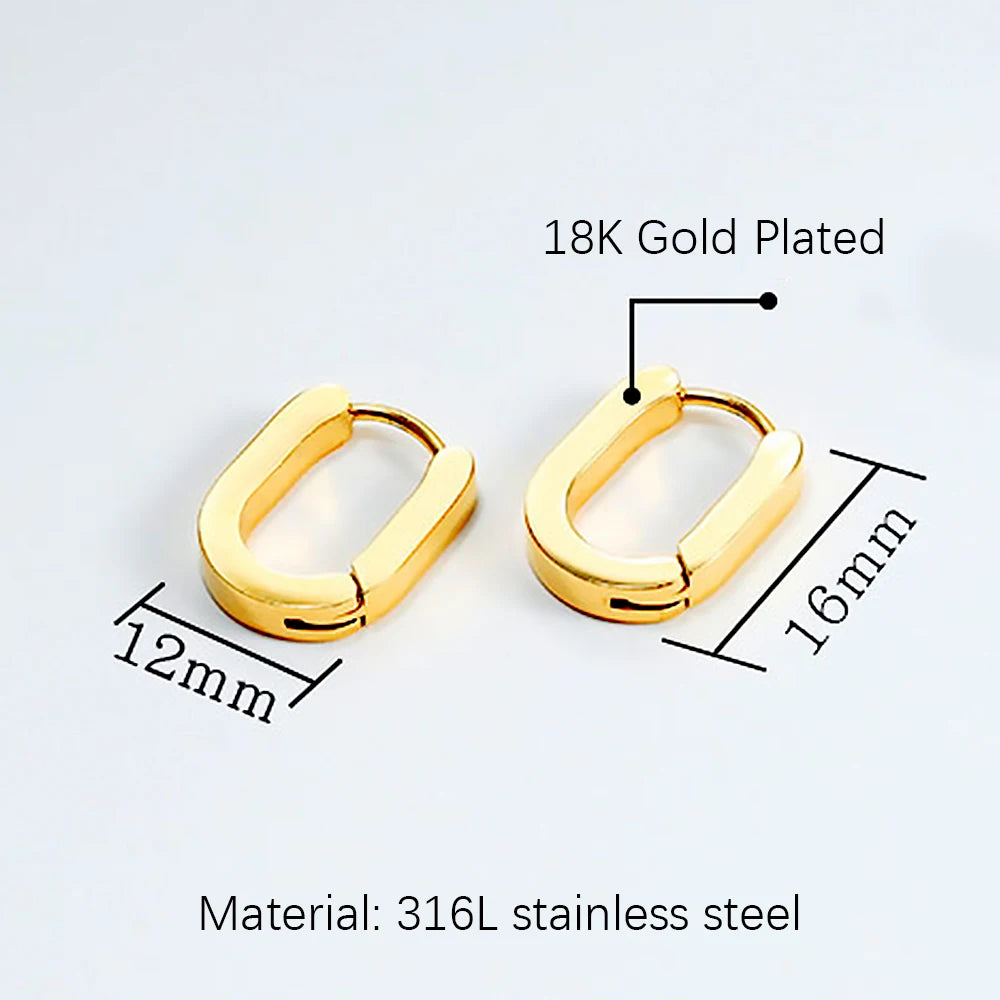 Steel Hoop Earrings For Women Men Stainless Steel Small Gold Color Earring Korea Cartilage Piercing Classic Jewelry Accessories