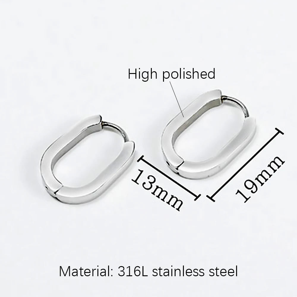 Steel Hoop Earrings For Women Men Stainless Steel Small Gold Color Earring Korea Cartilage Piercing Classic Jewelry Accessories