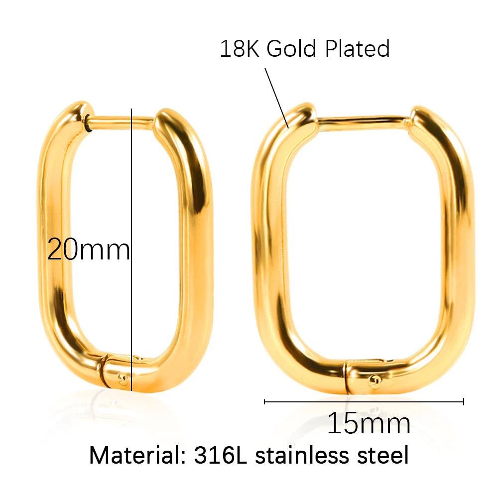 Steel Hoop Earrings For Women Men Stainless Steel Small Gold Color Earring Korea Cartilage Piercing Classic Jewelry Accessories