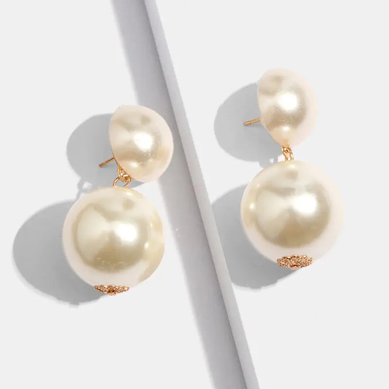 Flatfoosie Trendy Simulation Pearl Drop Earrings For Women Wedding Bridal Elegant Statement Earrings 2019 Jewelry Accessory Gift