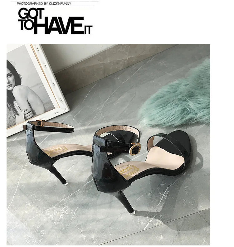 Silver Gladiator Sandals Roman sandals Summer Office High Heels Women Buckle Strap Pumps Casual Women Shoes