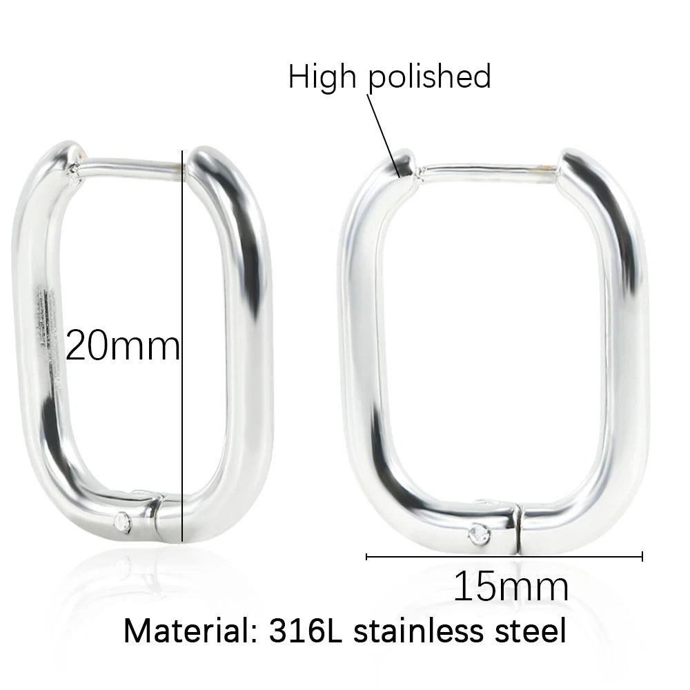 Steel Hoop Earrings For Women Men Stainless Steel Small Gold Color Earring Korea Cartilage Piercing Classic Jewelry Accessories