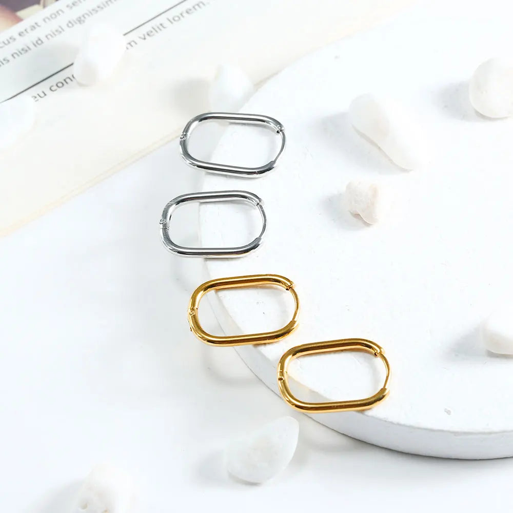 Steel Hoop Earrings For Women Men Stainless Steel Small Gold Color Earring Korea Cartilage Piercing Classic Jewelry Accessories