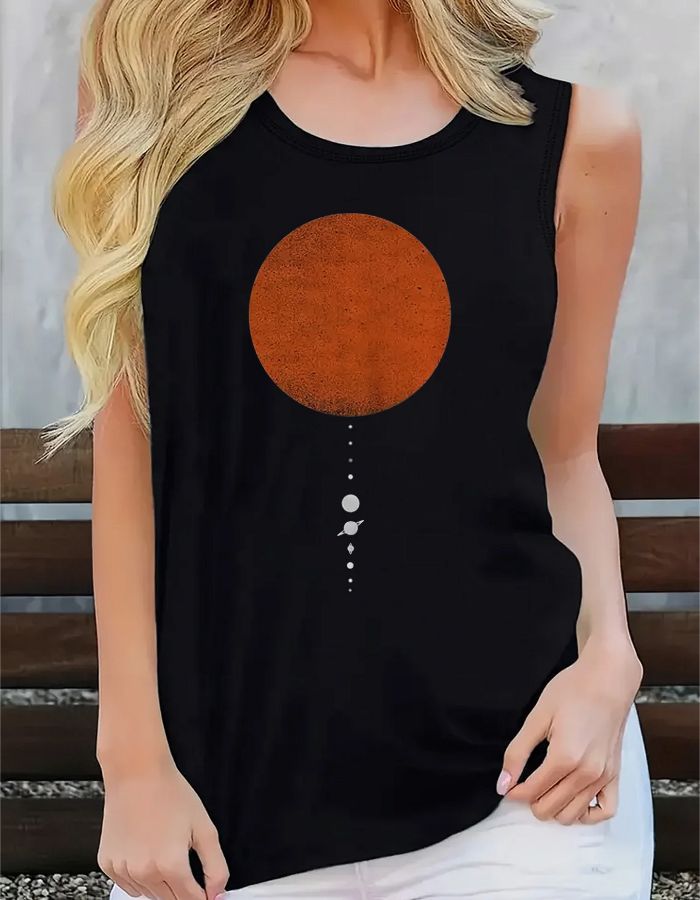 Fashion Plus Size Women's Vest Graphic Print Loose O-neck Summer Sleeveless Tops Ladies Black Oversize Tank Tops 3XL 4XL 5XL