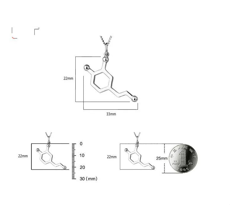 DNA Necklace Serotonin Dopamine Acetylcholine Biochemistry Molecule Pendant Gift for Women  Butterfly