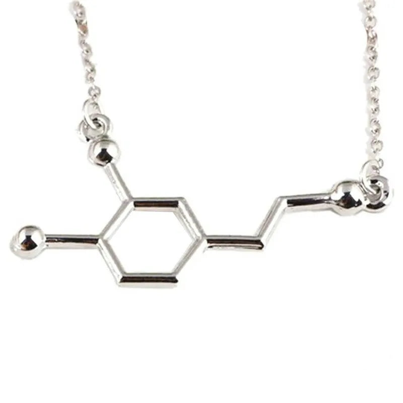 DNA Necklace Serotonin Dopamine Acetylcholine Biochemistry Molecule Pendant Gift for Women  Butterfly