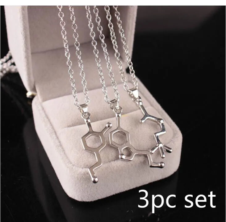 DNA Necklace Serotonin Dopamine Acetylcholine Biochemistry Molecule Pendant Gift for Women  Butterfly