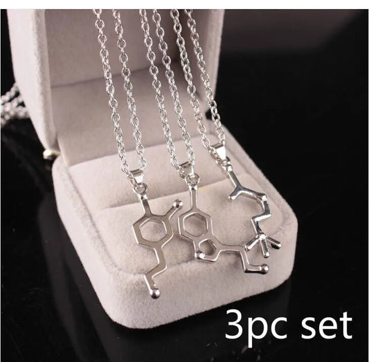 DNA Necklace Serotonin Dopamine Acetylcholine Biochemistry Molecule Pendant Gift for Women  Butterfly