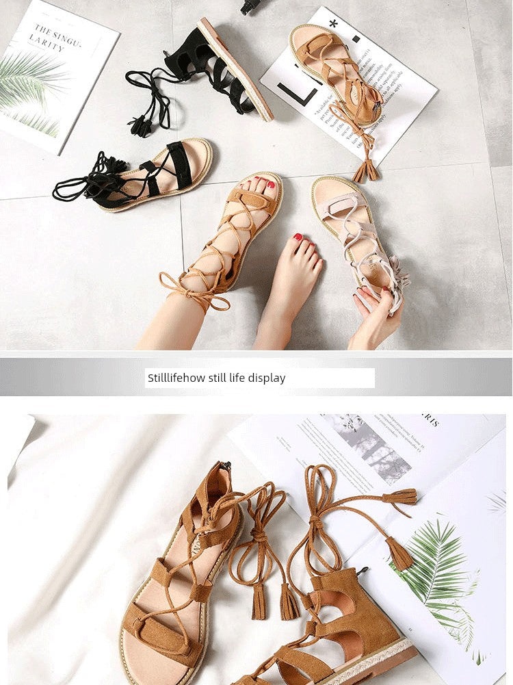 Women's Summer Flats All-Matching Strap Bohemian Sandals