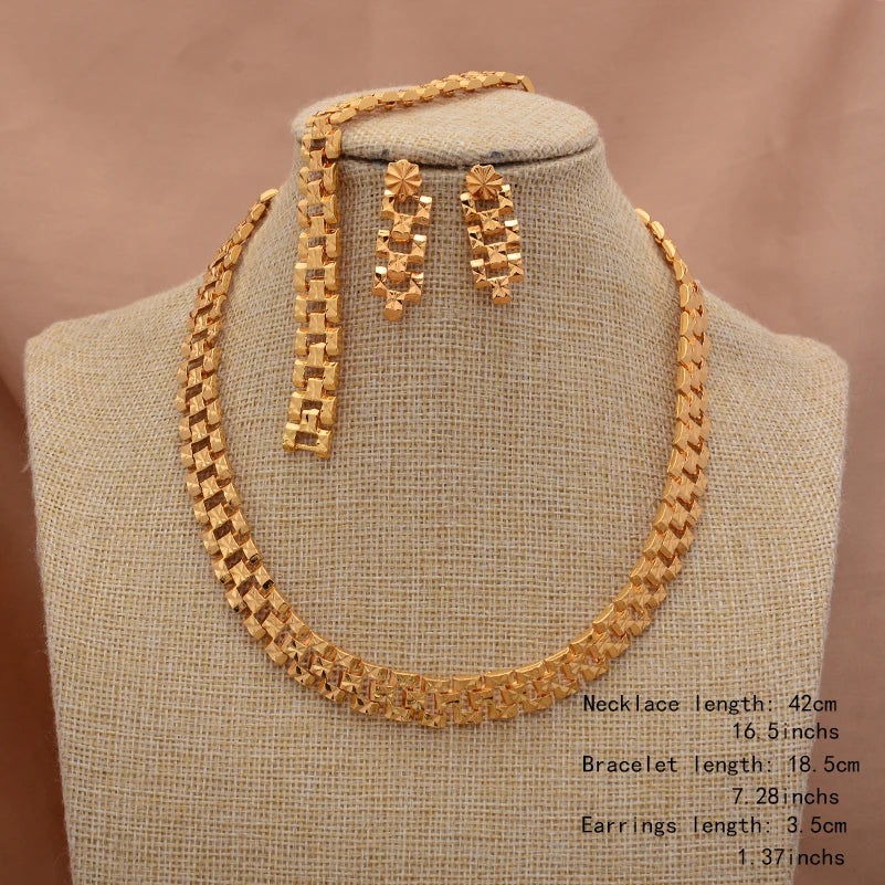 Ethiopian Gold Color Jewelry Sets for Women Men  Trendy African Arabian Charm Party Wedding Jewelry Sets Gift