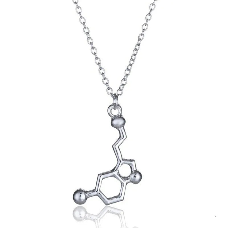 DNA Necklace Serotonin Dopamine Acetylcholine Biochemistry Molecule Pendant Gift for Women  Butterfly