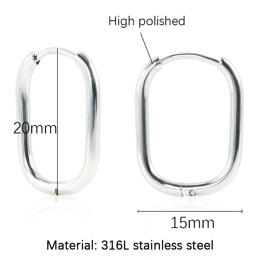 Steel Hoop Earrings For Women Men Stainless Steel Small Gold Color Earring Korea Cartilage Piercing Classic Jewelry Accessories