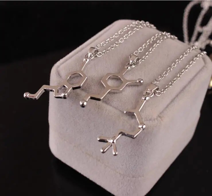 DNA Necklace Serotonin Dopamine Acetylcholine Biochemistry Molecule Pendant Gift for Women  Butterfly