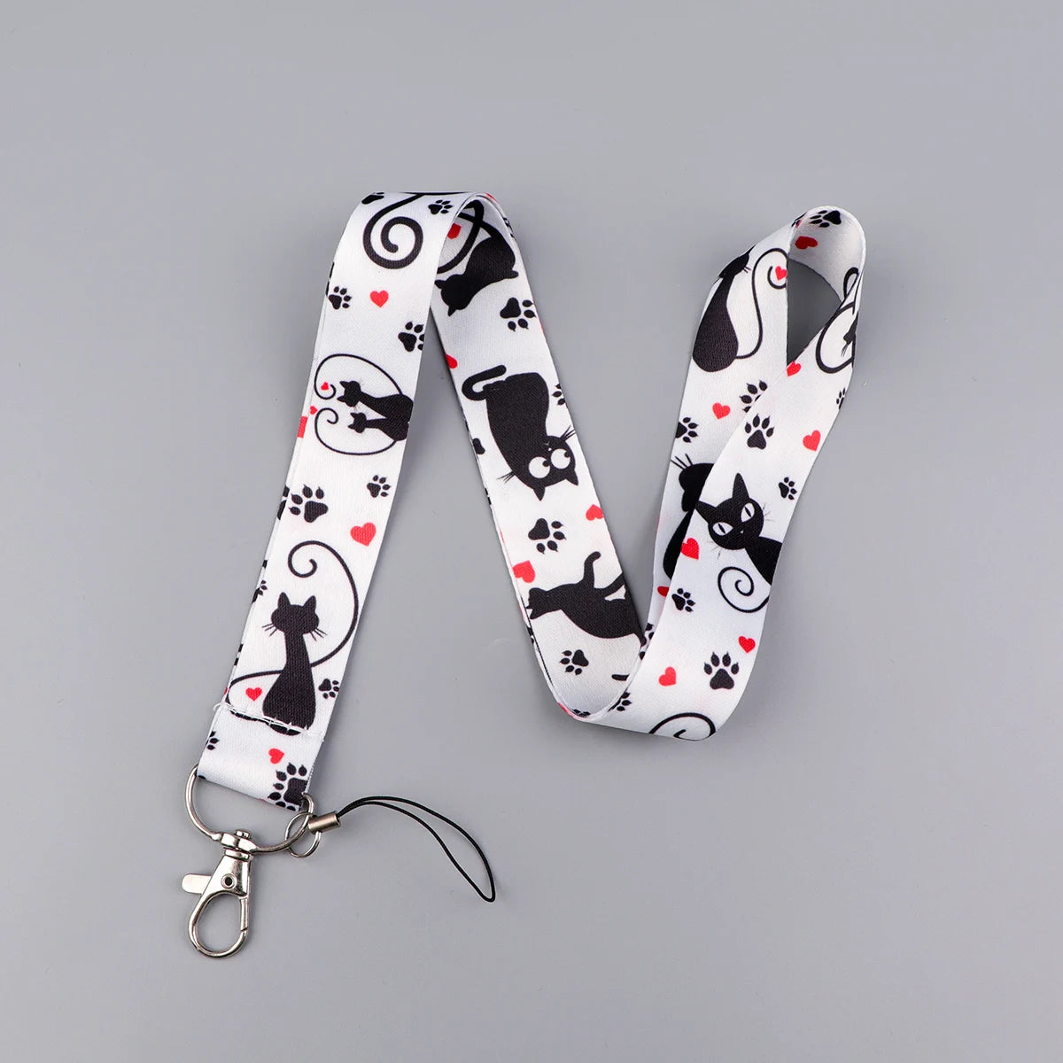 Pet Cat Lanyard Keychain ID Credit Card Cover Pass Mobile Phone Charm Neck Straps Badge Holder Key Ring Cute Accessories