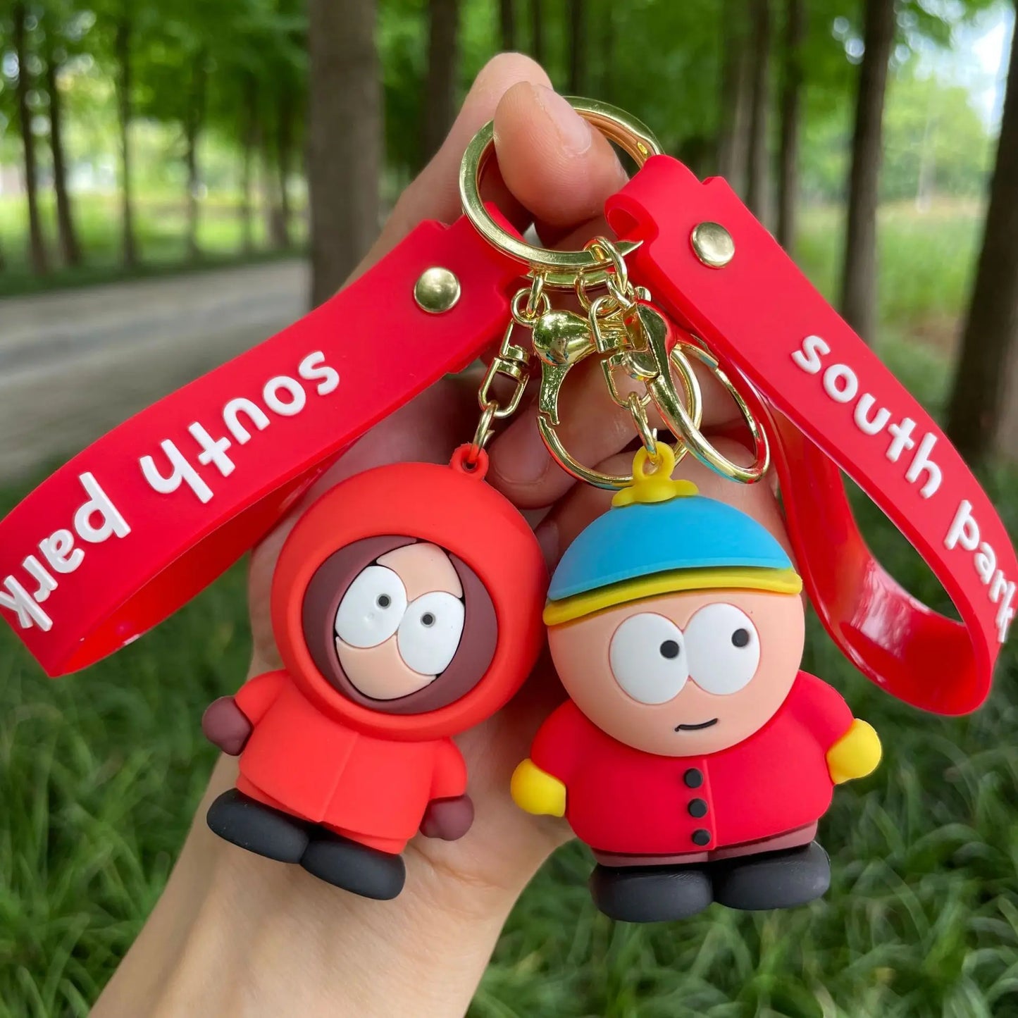 South Parkes Dolls Key Chains Anime Figure Key Ring Kawaii Bags Pendant Kids Toys Cute Car Key Chain Backpacks Pendants Gifts