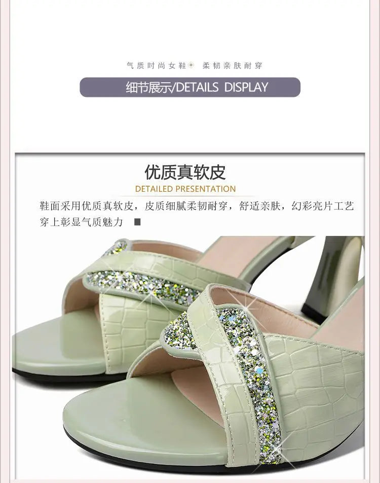 Elegant Sandals Ladies 2023 Shoes for Women Sandals Summer 2023 Peep Toe Dress Bling High Heels Sandals Female Fashion Sexy Shoe