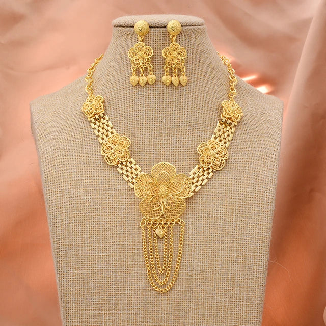 Ethiopian Gold Color Jewelry Sets for Women Men  Trendy African Arabian Charm Party Wedding Jewelry Sets Gift