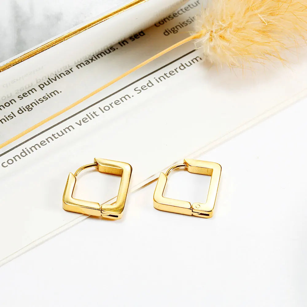 Steel Hoop Earrings For Women Men Stainless Steel Small Gold Color Earring Korea Cartilage Piercing Classic Jewelry Accessories