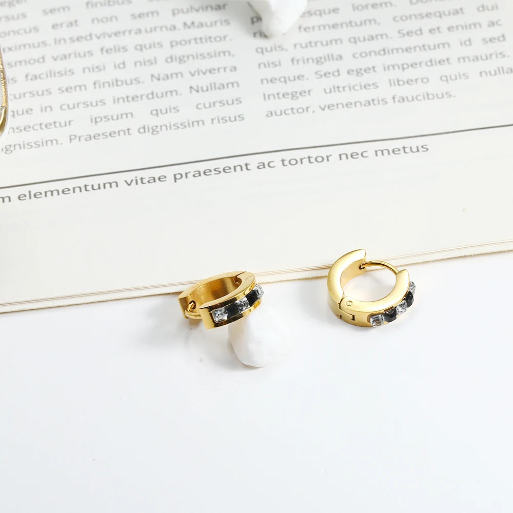 Steel Hoop Earrings For Women Men Stainless Steel Small Gold Color Earring Korea Cartilage Piercing Classic Jewelry Accessories