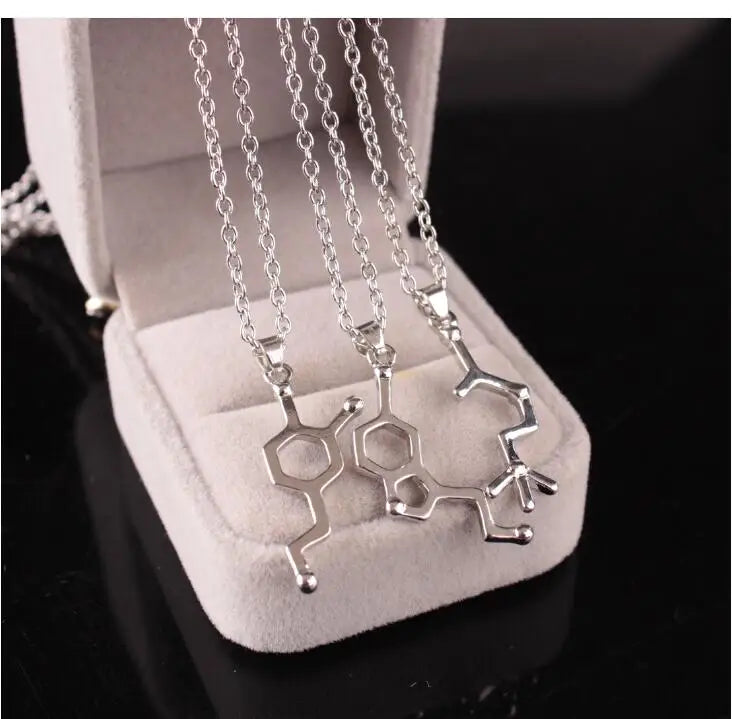 DNA Necklace Serotonin Dopamine Acetylcholine Biochemistry Molecule Pendant Gift for Women  Butterfly