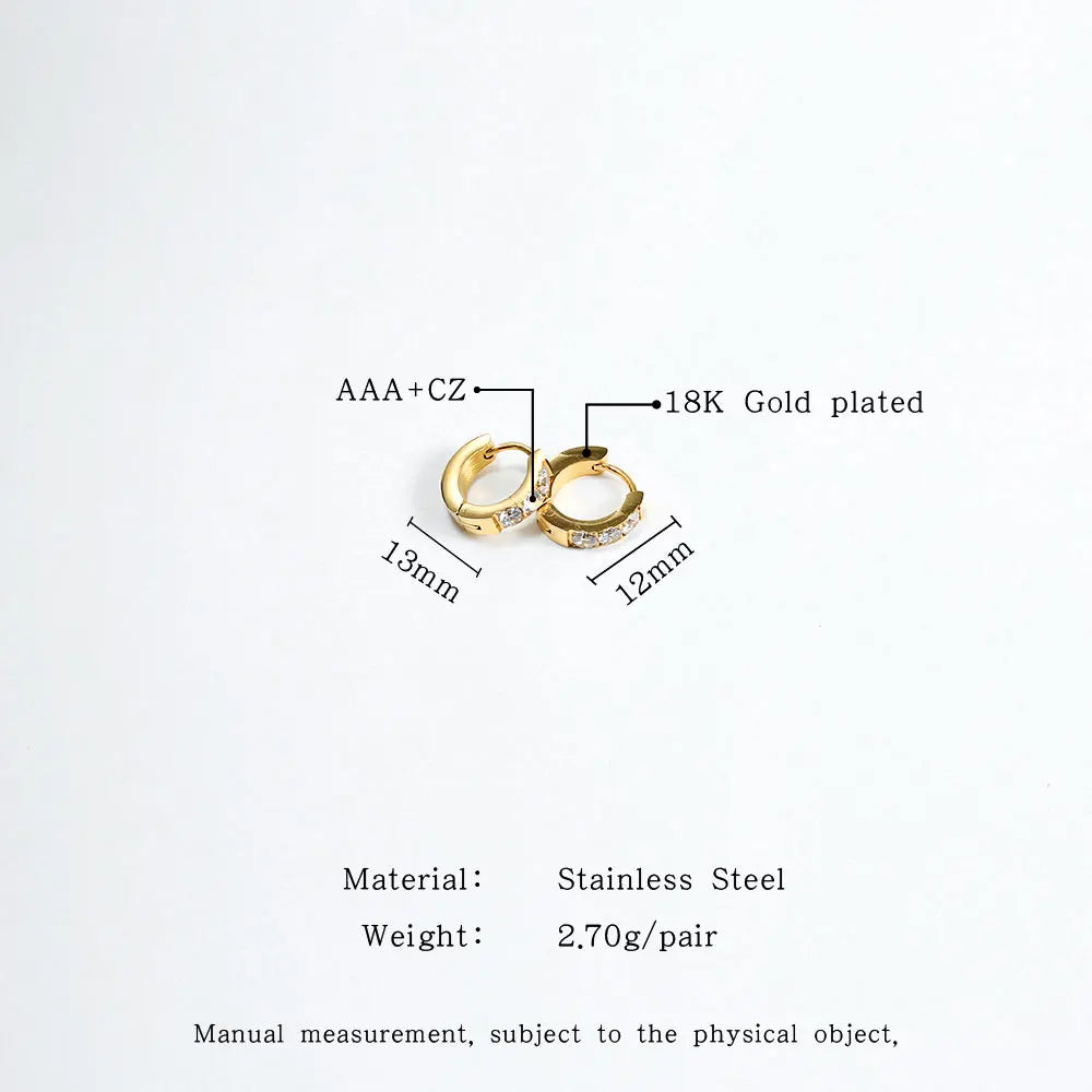 Steel Hoop Earrings For Women Men Stainless Steel Small Gold Color Earring Korea Cartilage Piercing Classic Jewelry Accessories