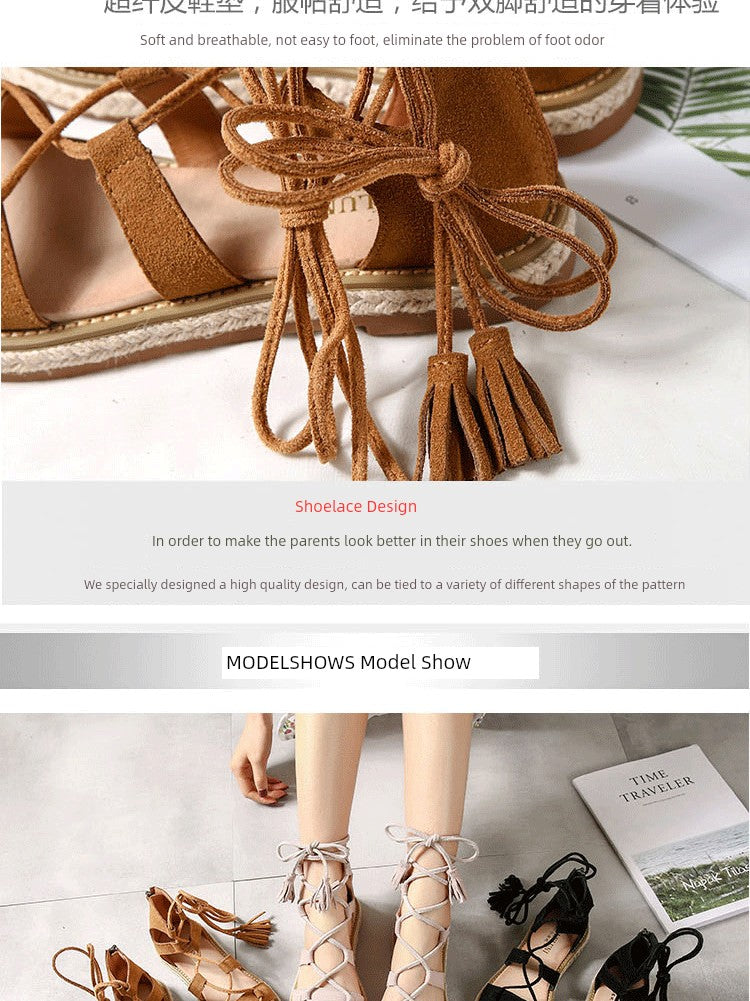 Women's Summer Flats All-Matching Strap Bohemian Sandals