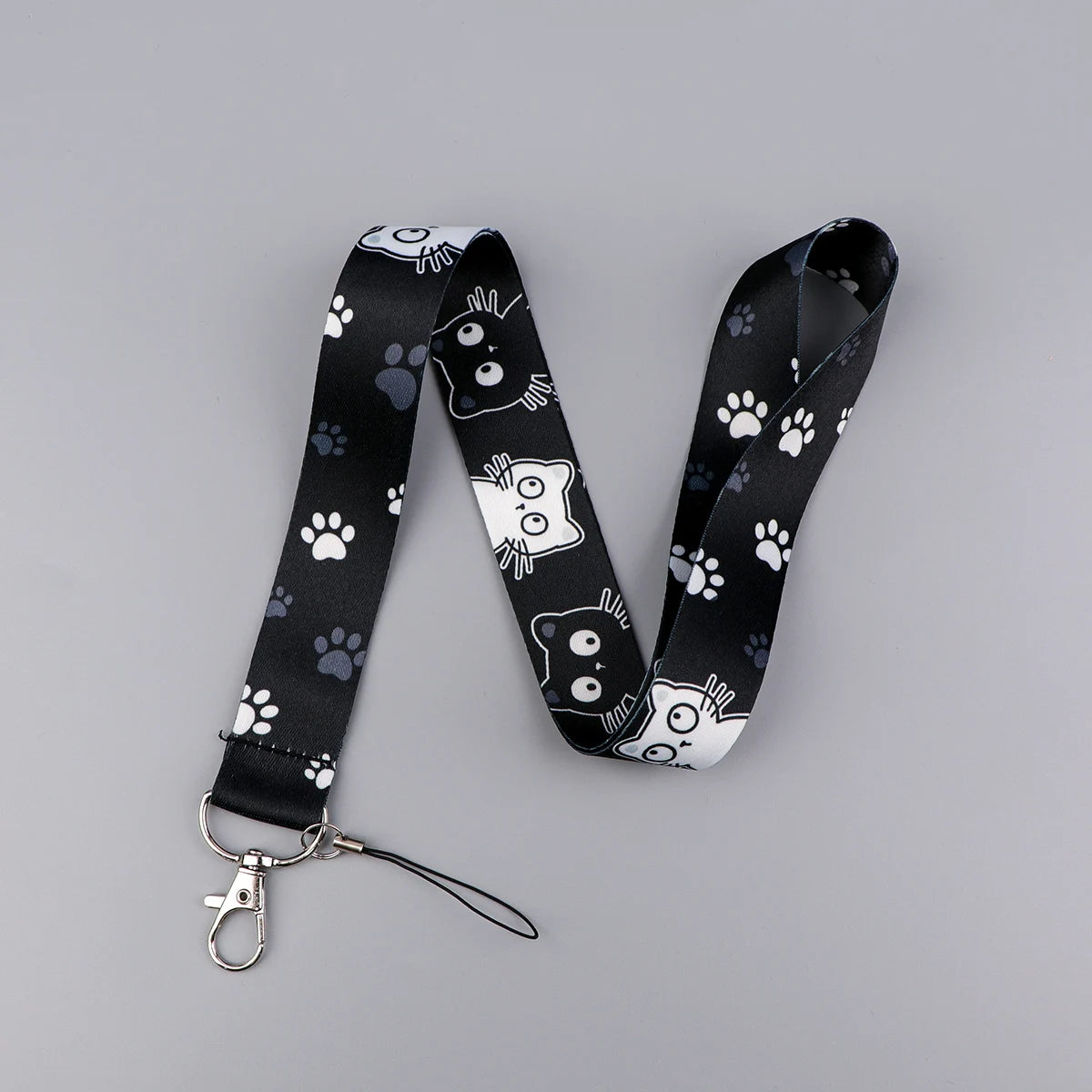 Pet Cat Lanyard Keychain ID Credit Card Cover Pass Mobile Phone Charm Neck Straps Badge Holder Key Ring Cute Accessories