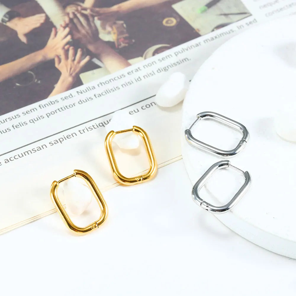 Steel Hoop Earrings For Women Men Stainless Steel Small Gold Color Earring Korea Cartilage Piercing Classic Jewelry Accessories