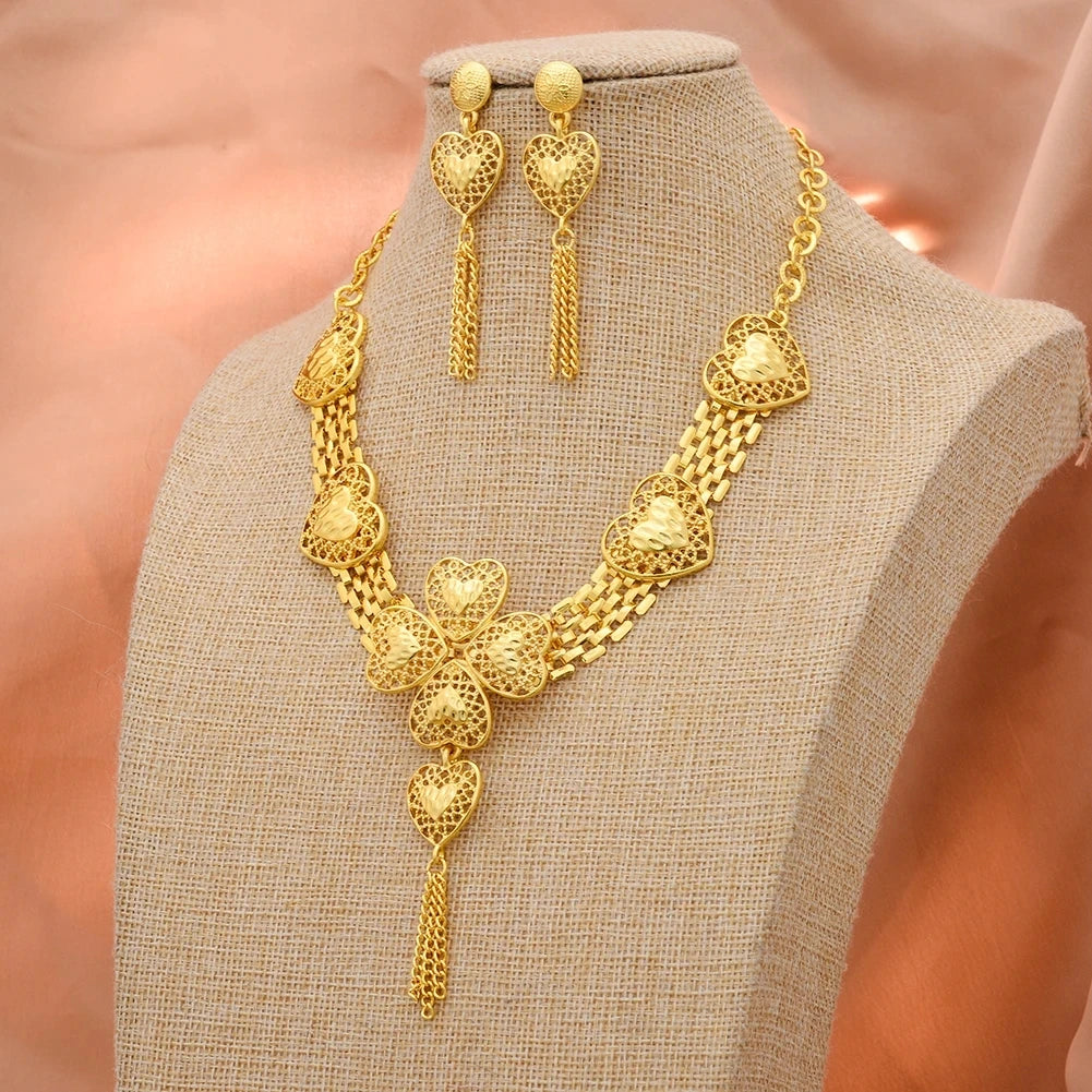 Ethiopian Gold Color Jewelry Sets for Women Men  Trendy African Arabian Charm Party Wedding Jewelry Sets Gift