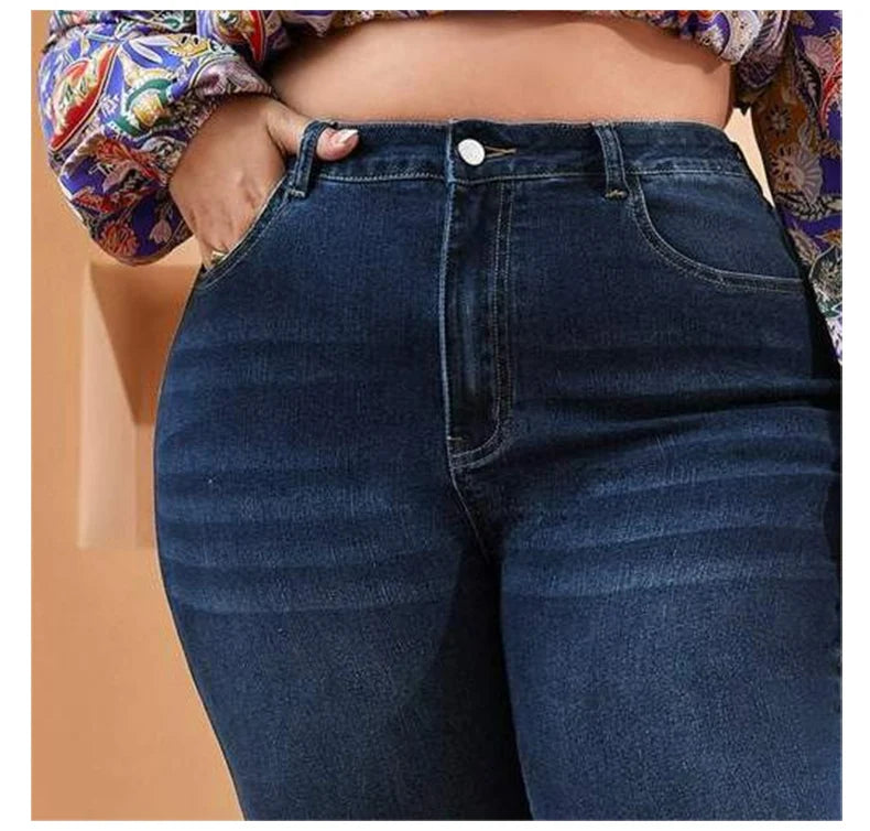 Plus Size Skinny Jeans For Women High Waist Stretch Denim Trousers Mom Jeans Pencil Pants Casual Comfort Trousers Oversize